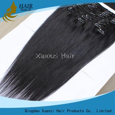 China Extensiones de una pieza brasileñas del pelo, negro flojo de la naturaleza de la armadura de Remy del indio de la onda en venta