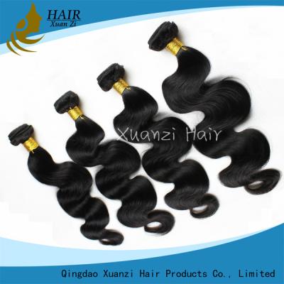 China Raw Unprocessed 100%  Weft Hair Extensions Body Wave , Indian Virgin Remy Hair for sale