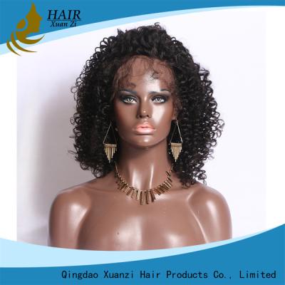 China Unprocessed Full Lace Frontal Closure Kinky Curly 100% Human Hair Peruvian for sale