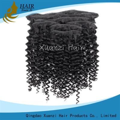 China No Tanglereal Human Hair Extensions , Unprocessed Brazilian Weave Bundles  Kinky Curly for sale