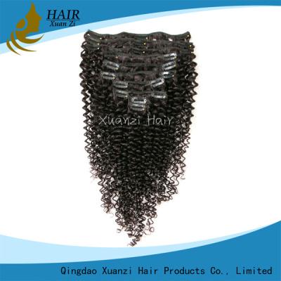 China 7A Long Lasting Indian Clip In Virgin Hair Extensions 100% Human Hair No Chemical for sale