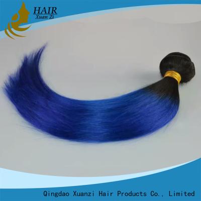 China Cabello humano azul claro 100% de la Virgen de 14 de la pulgada de longitud de Ladys extensiones del pelo derecho en venta