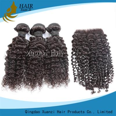 China Suelte las extensiones rizadas del pelo de Ladys, cabello humano crudo de Remy del europeo de la Virgen 9a en venta