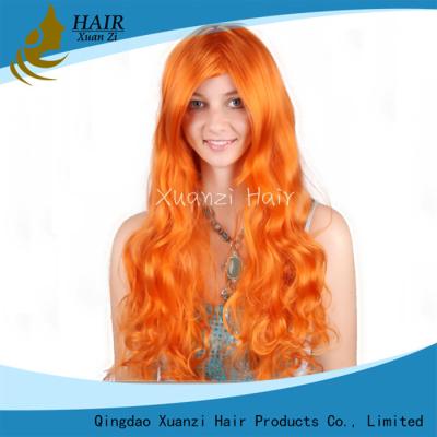 China 100% Spitze-Front-Perücken-Menschenhaar-Körper-Wellen-orange Farbe mit dem Baby-Haar zu verkaufen