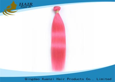 China Color rosado coloreado recto brasileño de las extensiones del pelo de la Virgen para las señoras jovenes en venta