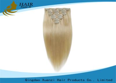 China Premium Double Drawn 100% Human Hair Clip In Hair Extension No Shedding for sale