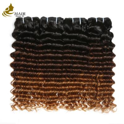 China Extensiones coloreadas rizadas profundas destacadas 7a del pelo de la Virgen para las mujeres negras en venta