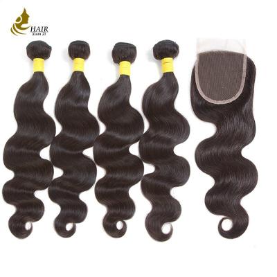 China Cabello humano brasileño de Ladys de las extensiones negras naturales del pelo con el cierre en venta