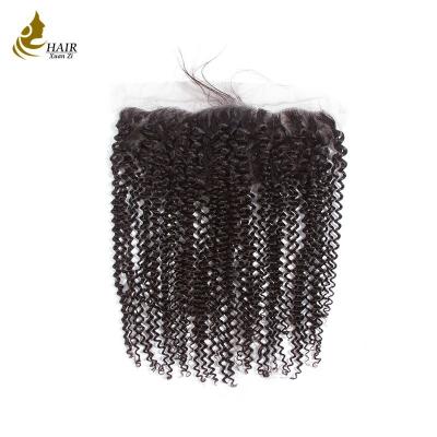 China Free Part Lace Closure No Tangling , Virgin Human Hair Extensions Kinky Curly for sale