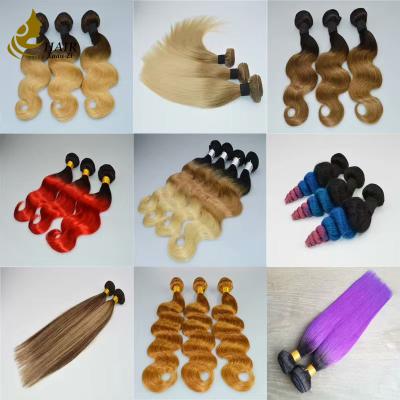 Chine Cheveux cheveux/8A brésiliens colorés adaptés aux besoins du client de Vierge de trame avec la fermeture à vendre