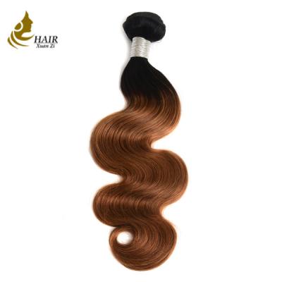 China Ombre Brazilian Body Wave Hair / 1B 30 Two Tone Remy Human Hair Weave Bundles for sale