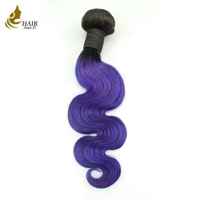 China 1B / Purple Colored Virgin Human Hair Extensions with Frontal Lace Closure for sale