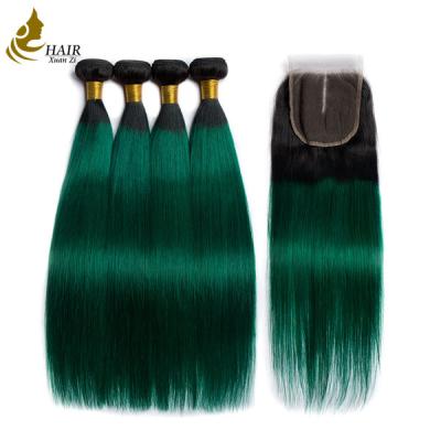 Cina 1B / Trama vergine dei capelli umani di verde 100% con chiusura in vendita