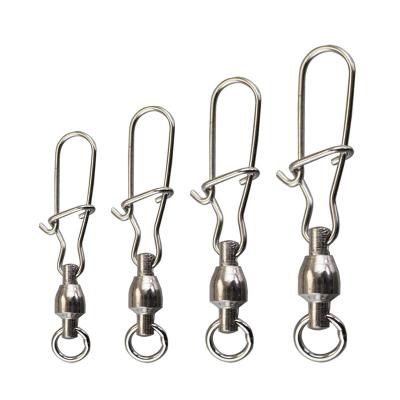 China Wholesale 10pcs Fishing Connectors Ball Bearing Swivel Fishing With Stainless Steel Lock Snap for sale