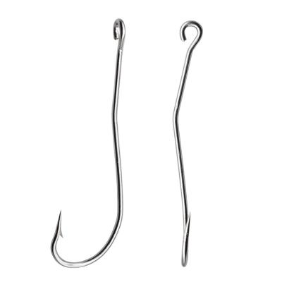 China Curved 31022 Stainless Steel Hook Bent Shank Eel Hook Sea Saltwater Fish Tackle for sale