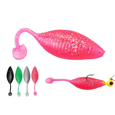 China Custom Size PVC Soft Plastic Swim Bait Soft Lure Worm For Jig Fishing Accessaries Tackle for sale