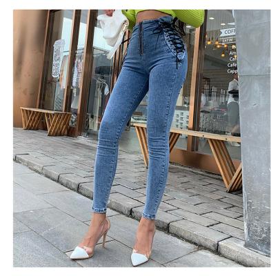 China Skinny Slim Denim Jeans Stretch High Waist Plus Size Ladies Pants Female Pants Plus Size for sale