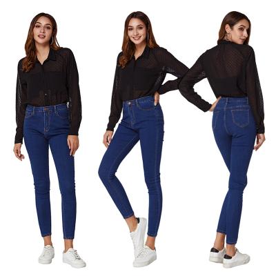 China Wholesale Fashion Skinny Stretch Denim Women's Breathable Blue Jeans for sale