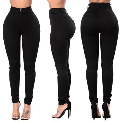 China Wholesale Stylish Casual Cotton Skinny Pants Fashionable Plus Size Jeans For Women for sale