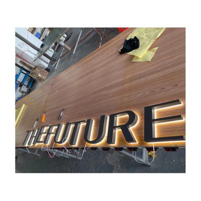 China Stores Wall Mount Shop Signage 3d Stainless Steel Sign Outdoor Acrylic Backlit Letters Led Back Glow Letters Signed for sale