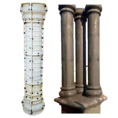 China 20cm traditional 9 in. Diameter Round Precast Decorative Concrete Roman Column Pillar Plastic Mold With Smooth Surface for sale