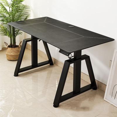 China Convertible Plastic Electric Adjustable Double Table Desk Double Couples Electric Lift Desk For Wholesales for sale