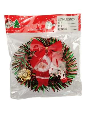 China Christmast Ornament Christmas Garland Ring Artificial Pine Needle Xmas Gift With Mini Santa Claus Christmas Decorative for sale