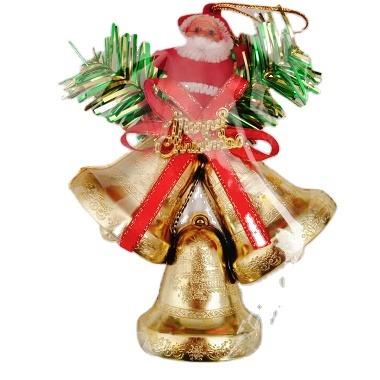 China Christmast Ornament Christmas Jingle Bell Craft with Mini Santa Claus for Christmas Tree Hanging Decoration for sale