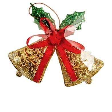 China Christmast Ornament Christmas Jingling Craft Bell With Bowknot For Christmas Tree Hanging Decoration for sale