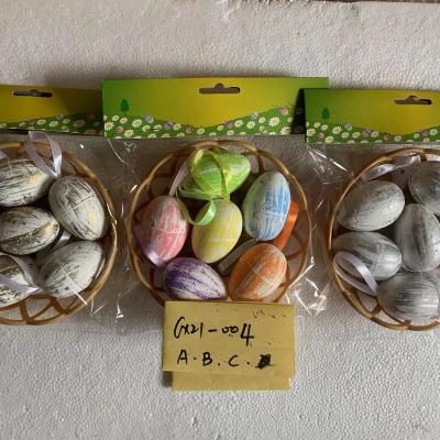 China Plastic Colorful Easter Egg Easter Egg Decoration Gifts Festival Eggs With Basket for sale