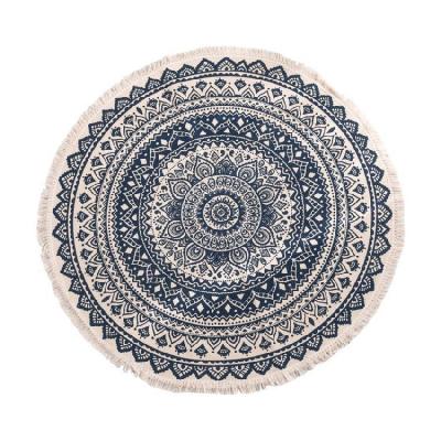 China Modern High Quality Cotton Floor Mat Non-slip Bathroom Carpet Modern Round Blankets For Bedroom for sale