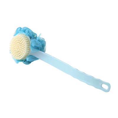 China Professional Multifunctional Plastic Long Handle Body Bath Brush And Bath Ball With Long Handle for sale