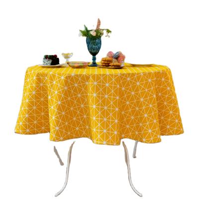 China Wholesale high quality modern banquet yellow party hotel restaurant tablecloth factory home simple round tablecloth for sale