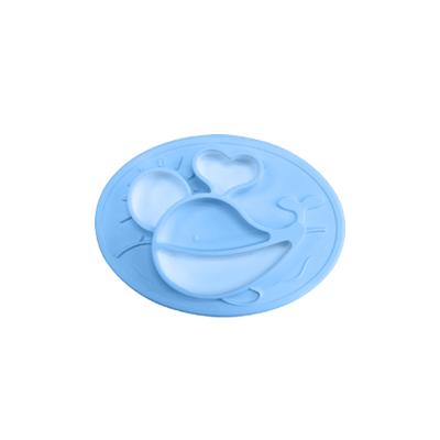 China Modern Whale Two Color Silicone Suction Plates BPA Free Microwave Dishwasher Safe Silicone Baby Toddler Kids Dish for sale