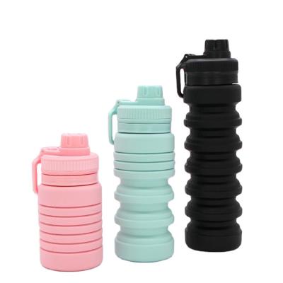 China Outdoor 750ml Sustainable Portable Travel Collapsible Silicone Reusable Collapsible Cup Sports Collapsible Silicone Water Bottle for sale