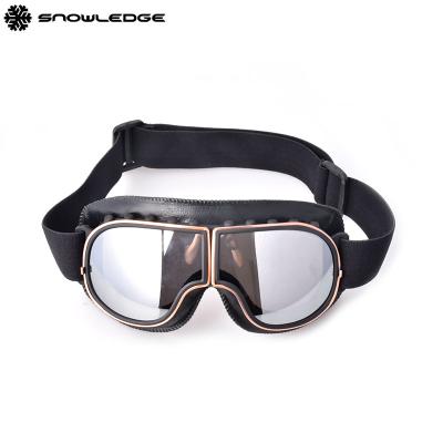 China retro anti-scratch ce custom aviator google motorcycle goggles for sale