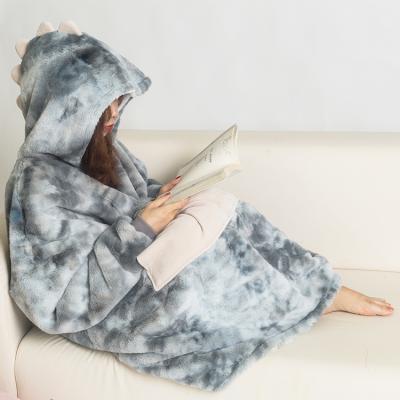 China Large Oversized Cozy Home Breathable Blanket with Sleeves and Hood Blanket Hoodie Blanket Sweatshirt for sale