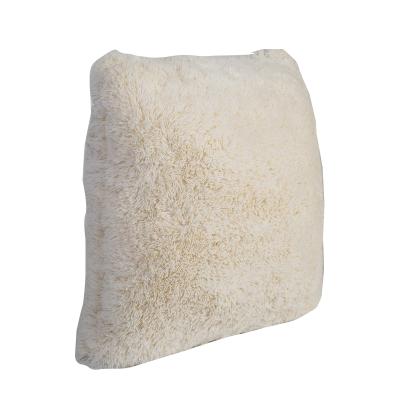 China 18 x 18 Inch Faux Fur Sofa Plush White Tiles Home Decor PORTABLE Decorative Pillows for sale