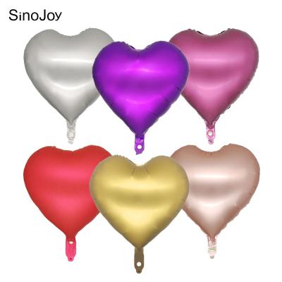 China Toy SinoJoy Birthday Party Wedding Decoration Helium Air Floating Ball Gift 18inch Metal Heart Foil Balloon for sale