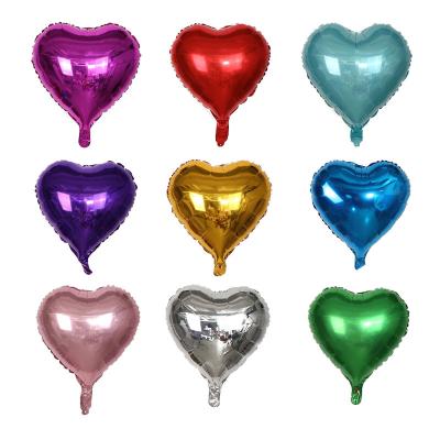 China Gift Toy Wholesale 10 inch heart shaped aluminum foil balloons for happy birthday wedding valentines day festival party decoration for sale