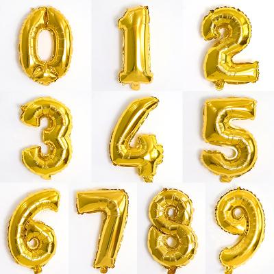 China Brithday /WeedingParty Decor/Gifts Vend 16inch Gold/Silver/Classic Pink/Blue Wholesale Number 0-9 Aluminum Foil Birthday Party Balloon for sale