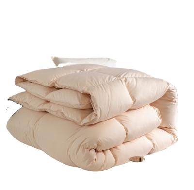 China Hot sale single color 100tc solid high quality goose down luxury duvets for sale