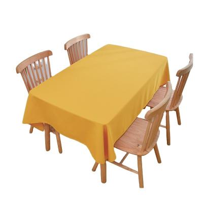 China Solid Color Waterproof Yellow Cheap Fancy Polyester Rectangular Waterproof Table Cloth for sale