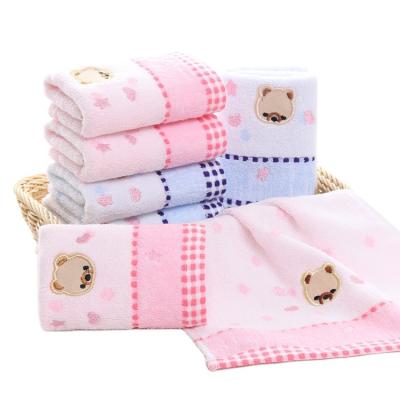 China Factory Wholesale Viable Super Soft Cute Jacquard Baby Face Towel With 100% Cotton for sale