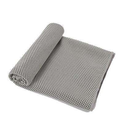 China Gray Water Absorption Sustainable Quick Dry Cooling Chinlon Polyester Printed Sports Towels for sale