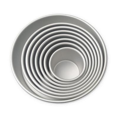 China Aluminum Alloy Cake Molds Metal Round Solid Bottom Oven Sustainable Cake Baking Bakeware for sale