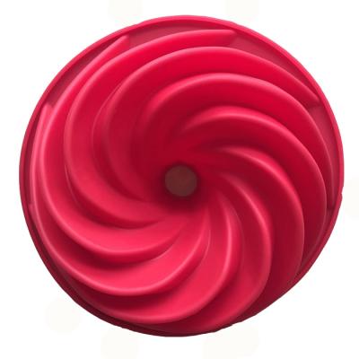 China Cake Food Grade Silicone Swirl Cake Mold Windspout Cake Mold Bread Baking Bakeware for sale