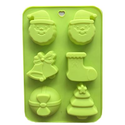 China Cake Baking Christmas Santa Silicone Cake Mold Handmade Soap Molds Freeze Chocolate Mold for sale