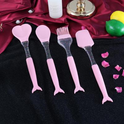 China Pink Mermaid Viable 4-PIECE Spatulas Pastry Scraper Kitchen Bakeware for sale