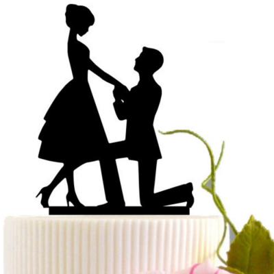 China Viable Acrylic Bride Proposal Cake Topper Wedding Cake Decorating Tools for sale